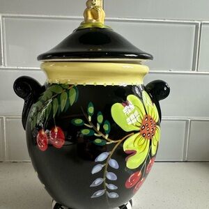 Hand-Painted Floral Ceramic Jar EILEEN TRAMONTE